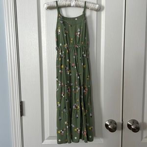 Cat & Jack Green Floral Maxi Dress - Size XS (4/5)